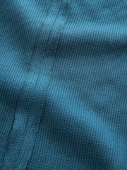 Teal Blue Seam Detail Waffle 100% Cotton Top - Image 6 of 6
