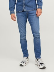 Голубой - Джинсы узкого кроя Jack & Jones Glenn - Изображение 1 из 7