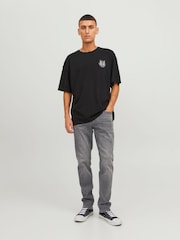 אפור דהוי - ג׳ינס בגזרה צרה דגם Glenn של Jack & Jones - תמונה 4 מתוך 6