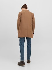 JACK & JONES Light Brown Tailored Smart Wool Coat - Image 2 of 5