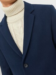 JACK & JONES Blue Tailored Smart Wool Coat - Image 4 of 5