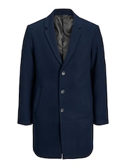 JACK & JONES Blue Tailored Smart Wool Coat - Image 5 of 5