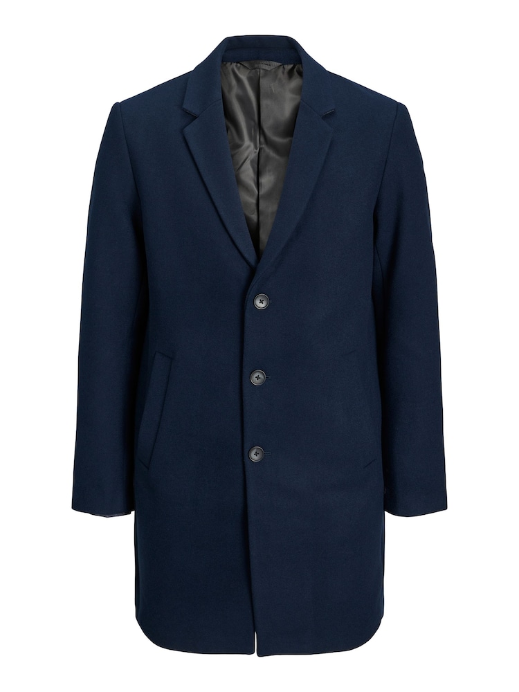 JACK & JONES Blue Tailored Smart Wool Coat - Image 5 of 5