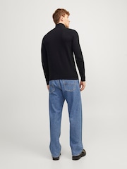 JACK & JONES Black Quarter Zip Knitted Jumper - Image 2 of 7