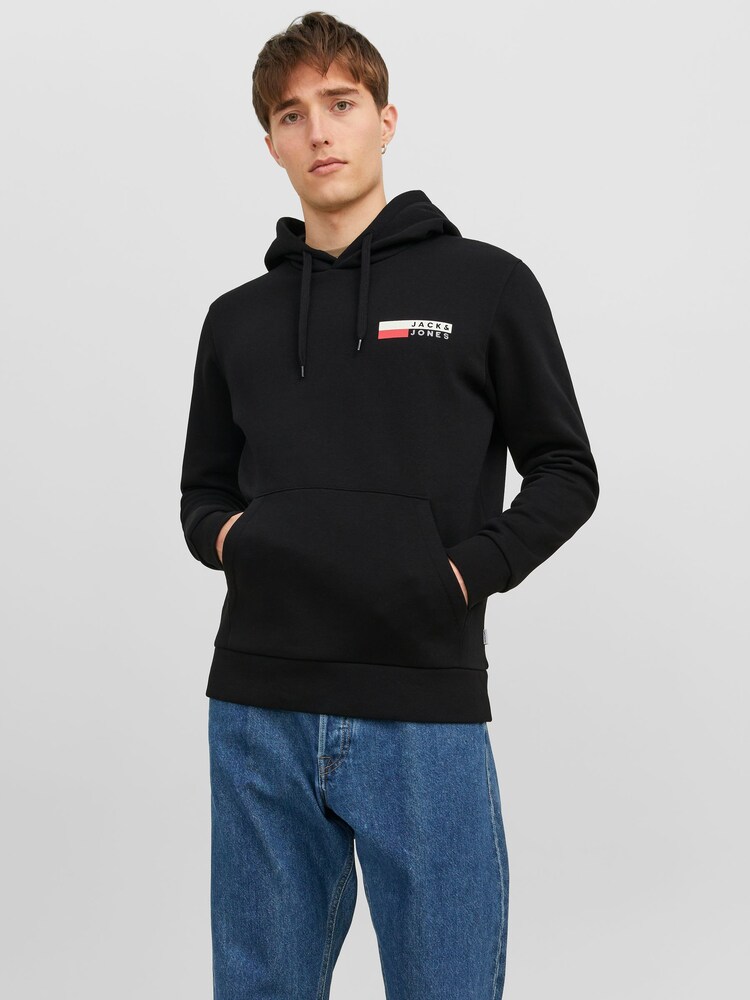 JACK & JONES Black Small Logo Hoodie - Image 1 of 5