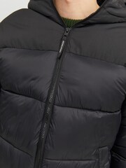 JACK & JONES Black Hooded Padded Coat - Image 5 of 8