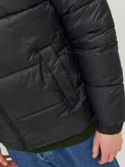 JACK & JONES Black Hooded Padded Coat - Image 6 of 8