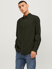 JACK & JONES Green Button Up 100% Cotton Shirt - Image 1 of 7