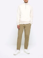 River Island 100% Cotton Lumiere Guler înalt Zip Up Hanorac - Image 3 of 6
