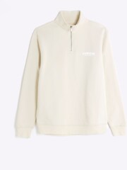 River Island 100% Cotton Lumiere Guler înalt Zip Up Hanorac - Image 5 of 6