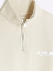 River Island 100% Cotton Lumiere Guler înalt Zip Up Hanorac - Image 6 of 6