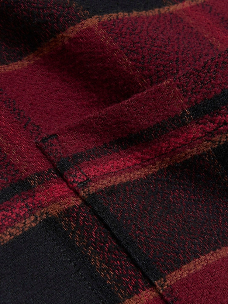 River Island Red 100% Cotton Plaid Check Shirt - Image 6 of 6