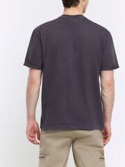 River Island 100% Cotton Washed Roll Sleeve T-Shirt - Imagem 2 de 6