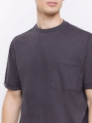 River Island 100% Cotton Washed Roll Sleeve T-Shirt - Imagem 4 de 6