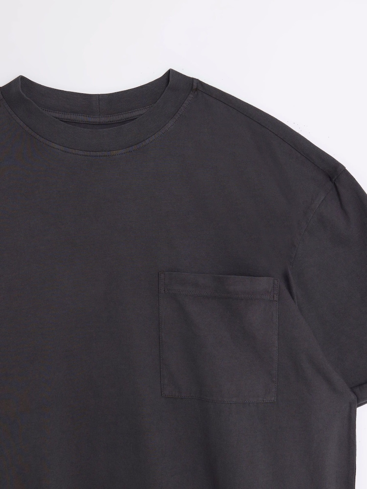 River Island 100% Cotton Washed Roll Sleeve T-Shirt - Imagem 6 de 6