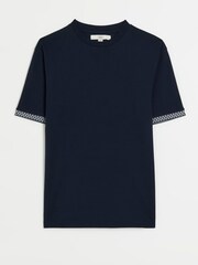 River Island Blue Muscle Fit 100% Cotton Ringer T-Shirt - Image 5 of 6