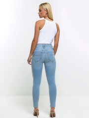 River Island Blue Petite Denim High Waisted Bum Sculpt Jeans - Image 2 of 6
