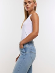 River Island Blue Petite Denim High Waisted Bum Sculpt Jeans - Image 4 of 6