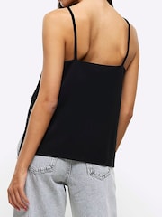 River Island Black Lace Fringe Longline Cami - Image 2 of 6