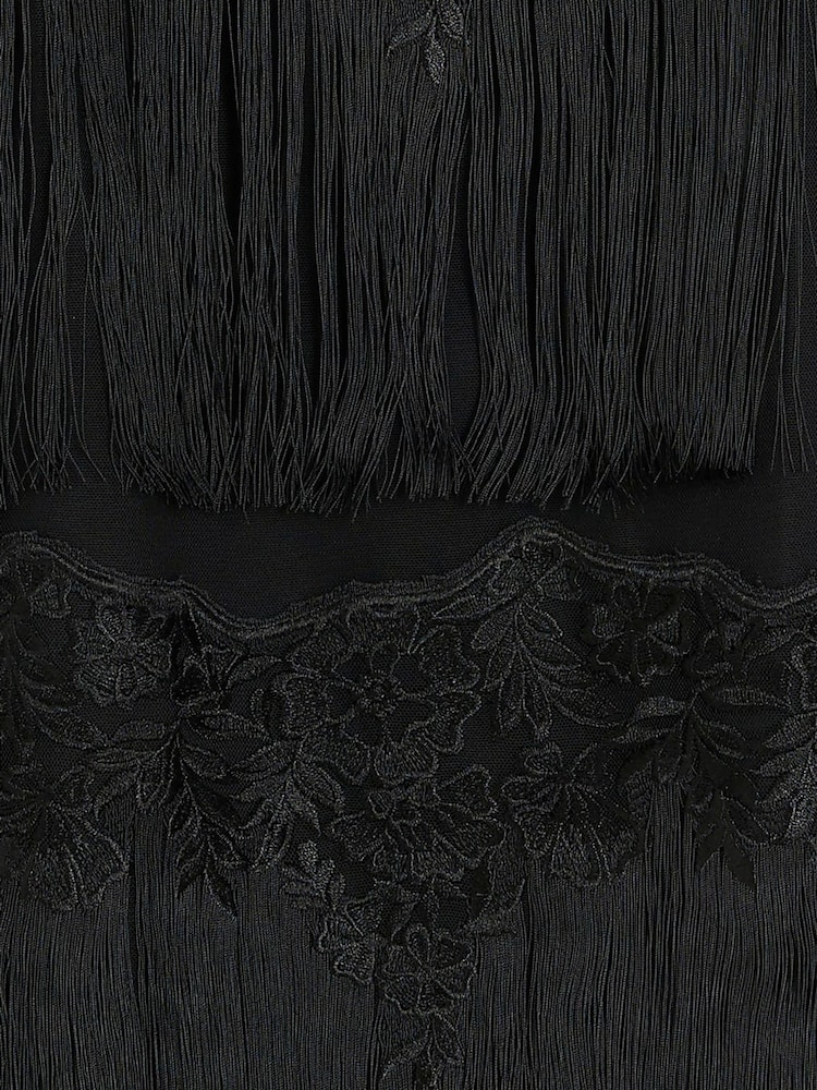River Island Black Lace Fringe Longline Cami - Image 6 of 6