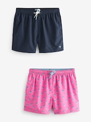 Pink Flamingo/Navy Swim Shorts 2 Pack - Image 1 of 21