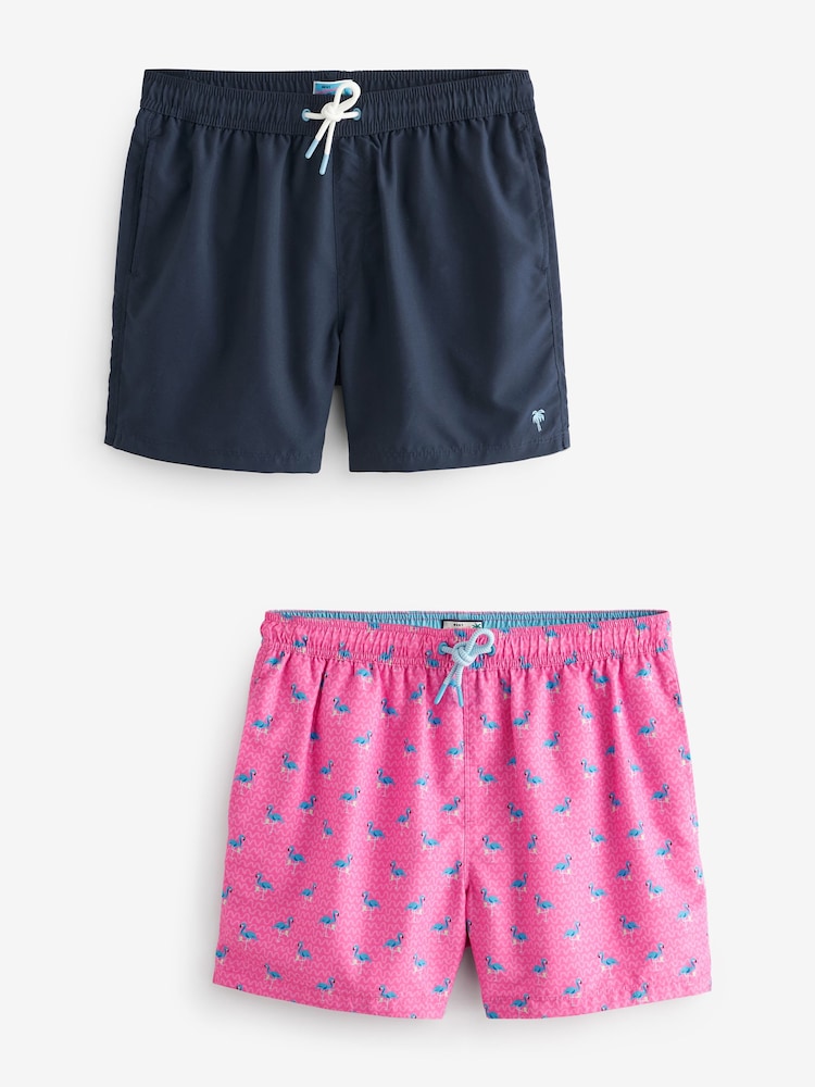 Pink Flamingo/Navy Swim Shorts 2 Pack - Image 1 of 21