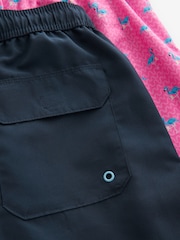 Pink Flamingo/Navy Swim Shorts 2 Pack - Image 18 of 21