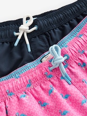 Pink Flamingo/Navy Swim Shorts 2 Pack - Image 21 of 21