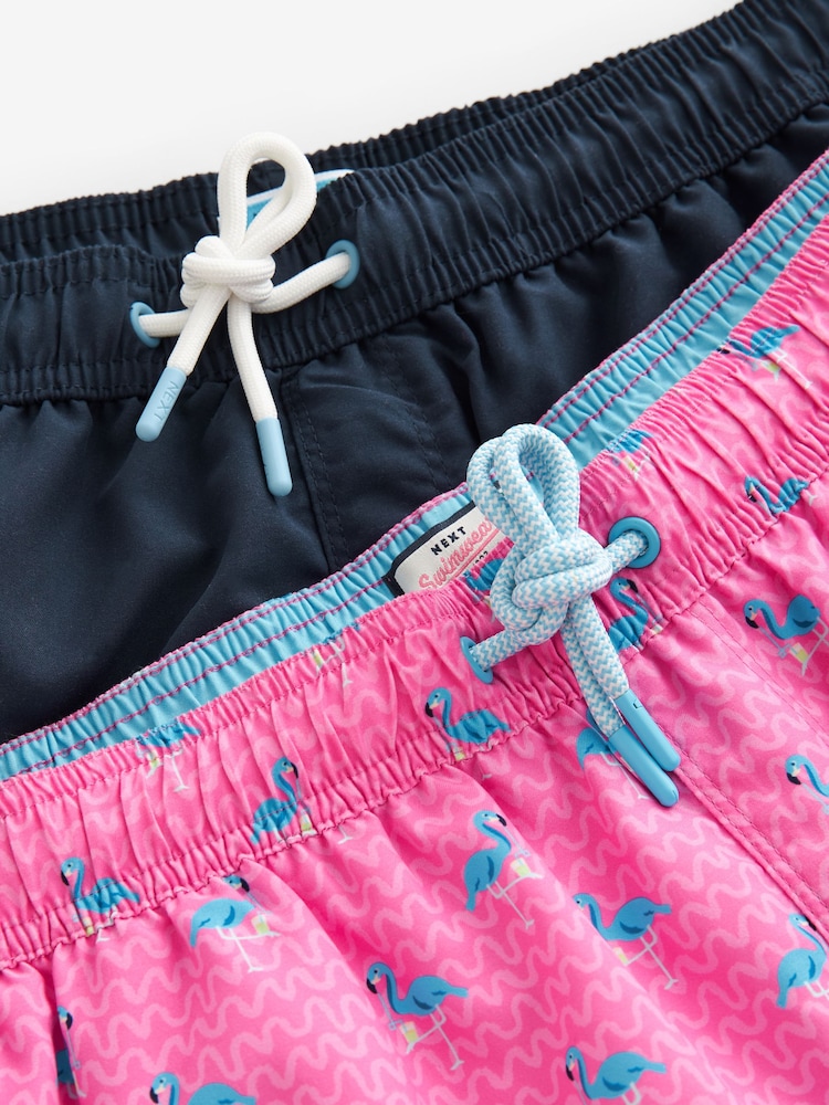 Pink Flamingo/Navy Swim Shorts 2 Pack - Image 21 of 21 Pink Flamingo/Navy Swim Shorts 2 Pack - Image 21 of 21