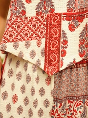 Red Print V-Front Bandeau Top - Image 6 of 6