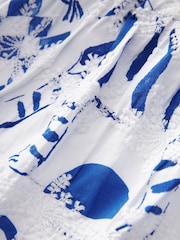 Blue Print Broderie Sleeveless Tie Top - Image 6 of 6