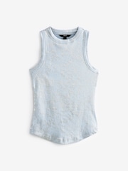 Denim Washed Ribbed Tank - Image 4 of 6