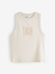 Ecru Crochet Racer Ribbed Tank - Image 5 of 6