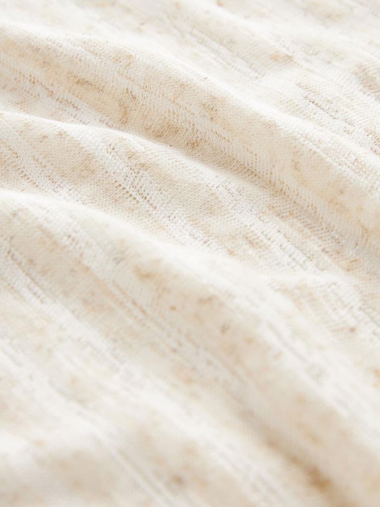 Neutral Relaxed Fit Sleeveless Scoop Neck Slub Vest Top - Image 6 of 6
