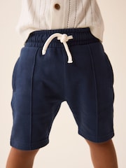 Navy Blue 100% Cotton Pintuck Shorts (3mths-7yrs) - Image 1 of 7