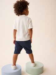 Navy Blue 100% Cotton Pintuck Shorts (3mths-7yrs) - Image 3 of 7