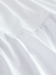 White Sleeveless 100% Cotton Crew Neck Tiered Summer Maxi Jersey Dress - Image 6 of 6