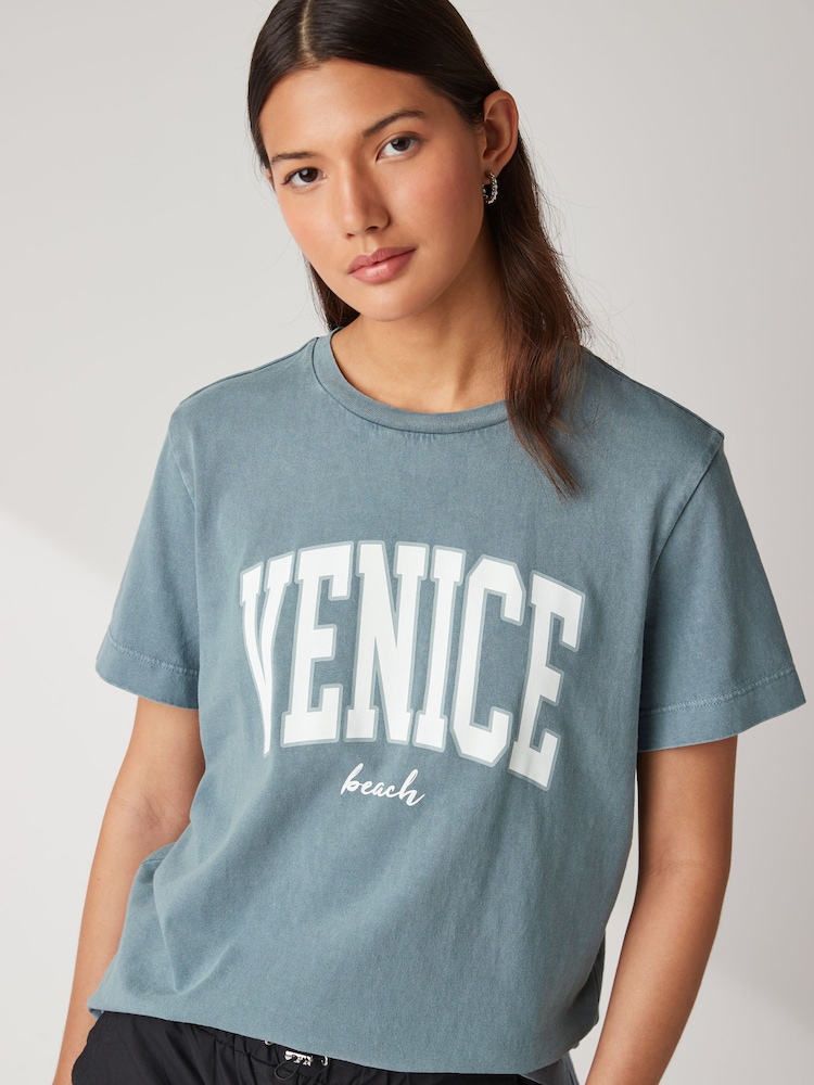 Blue Beach City Short Sleeve Crew Neck T-Shirt - Image 1 of 6