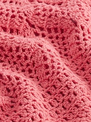 Coral Pink Crochet Mini Dress - Image 6 of 6