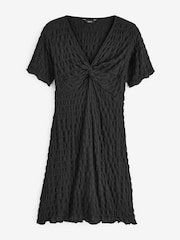 Black Textured Mini Dress - Image 5 of 6