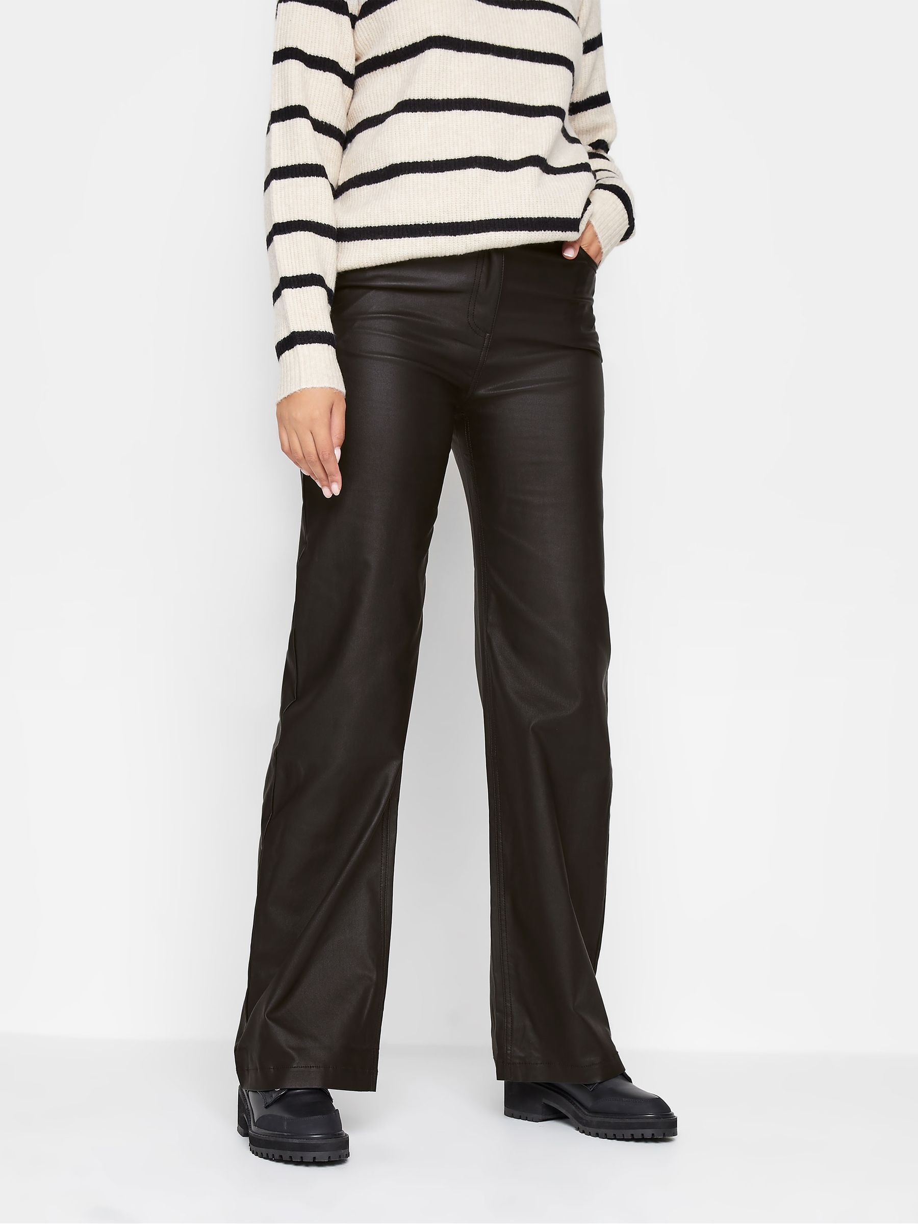 Buy Long Tall Sally Black Coated Wide Leg Jeans from Next USA