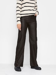 Long Tall Sally Black Coated Wide Leg Jeans - Image 1 of 4