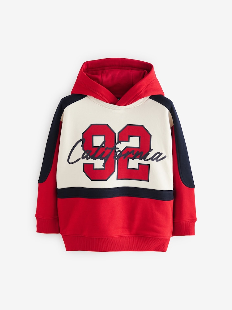 Red Varsity Colourblock Hoodie (3-16yrs) - Image 1 of 5