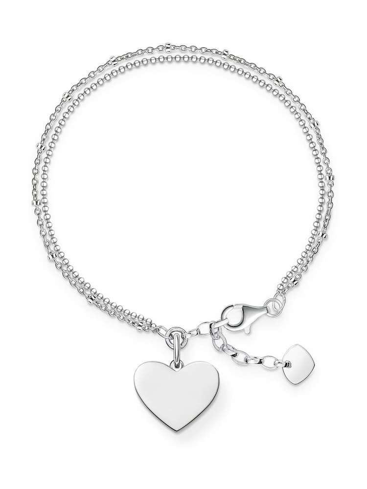 Thomas Sabo Silver Delicate Love Token Silver Heart Bracelet - Image 1 of 2
