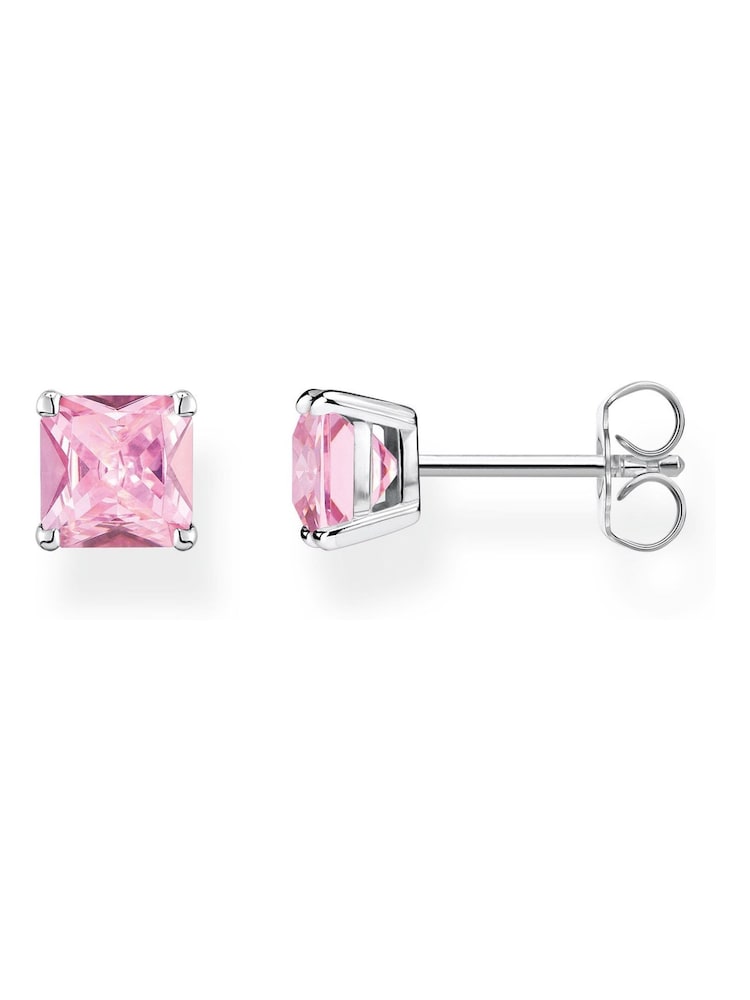 Thomas Sabo Pink Princess Cut Studs - 925 Silver, Zirconia - Image 1 of 4