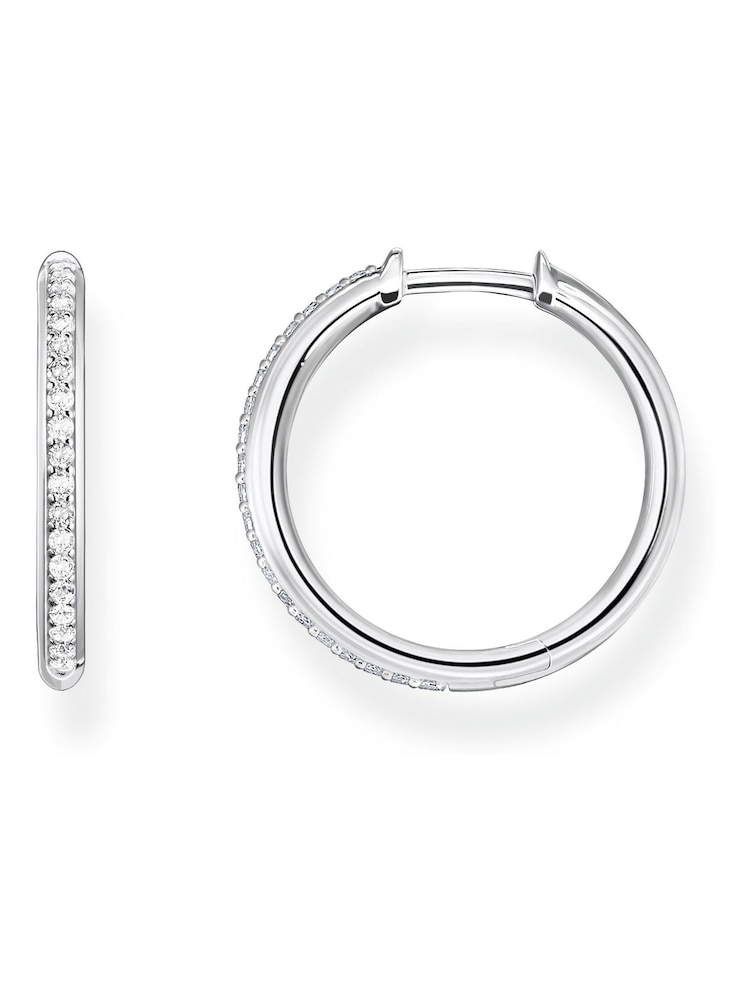 Thomas Sabo White Sparkling Heritage Hoops - Image 1 of 4