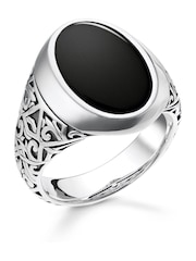 Thomas Sabo Black Black Onyx Ring - 925 Silver, Blackened - Image 1 of 3