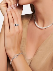 Thomas Sabo White Chunky Chain & Zirconia Bracelet - Image 2 of 3