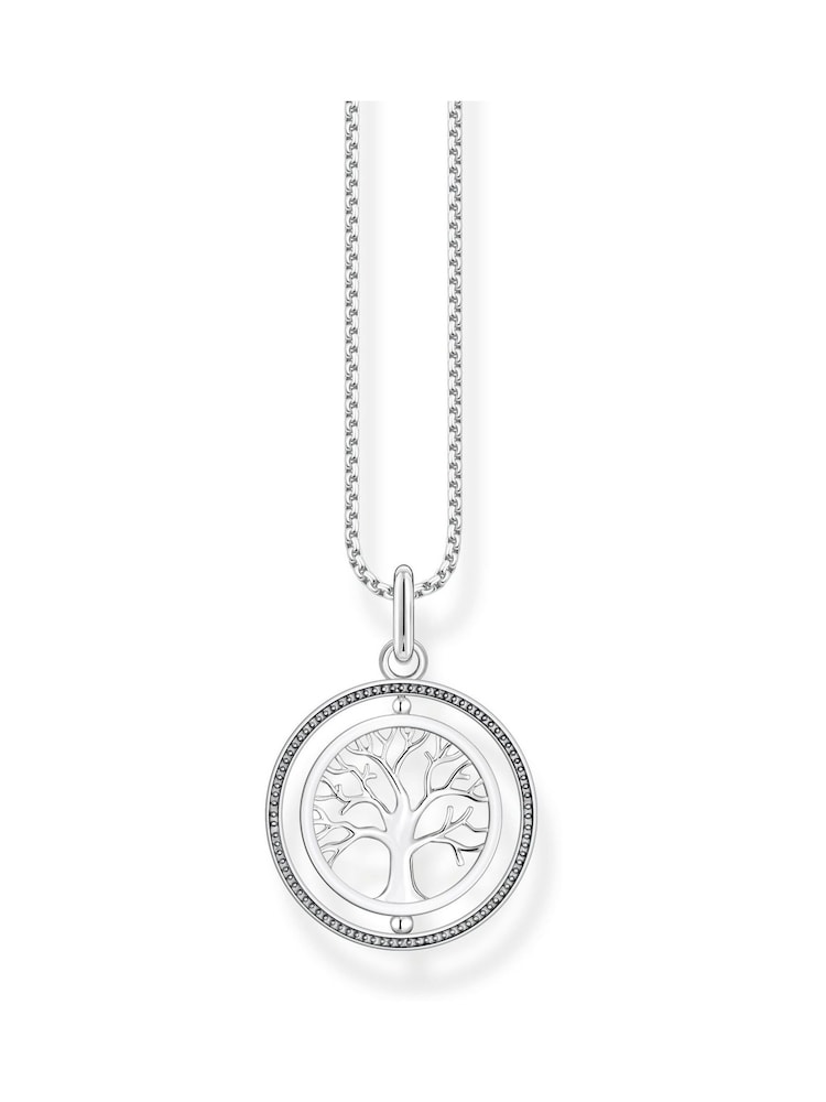 Thomas Sabo White Silver Tree of Love Necklace: 925 Sterling Silver, Blackened - Image 2 of 5