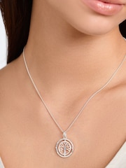 Thomas Sabo White Silver Tree of Love Necklace: 925 Sterling Silver, Blackened - Image 5 of 5